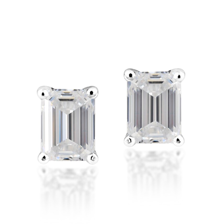 Emerald-Cut Solitaire Studs