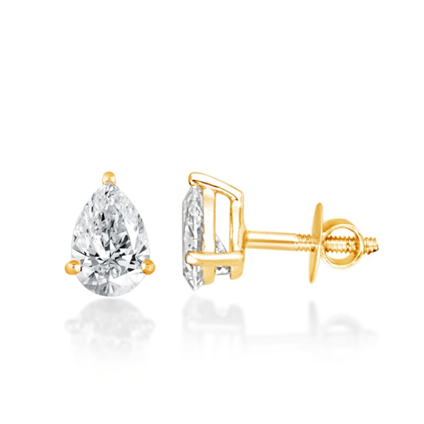 Pear Solitaire Studs