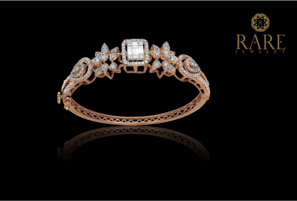 Rose Gold Floret Diamond Bangle