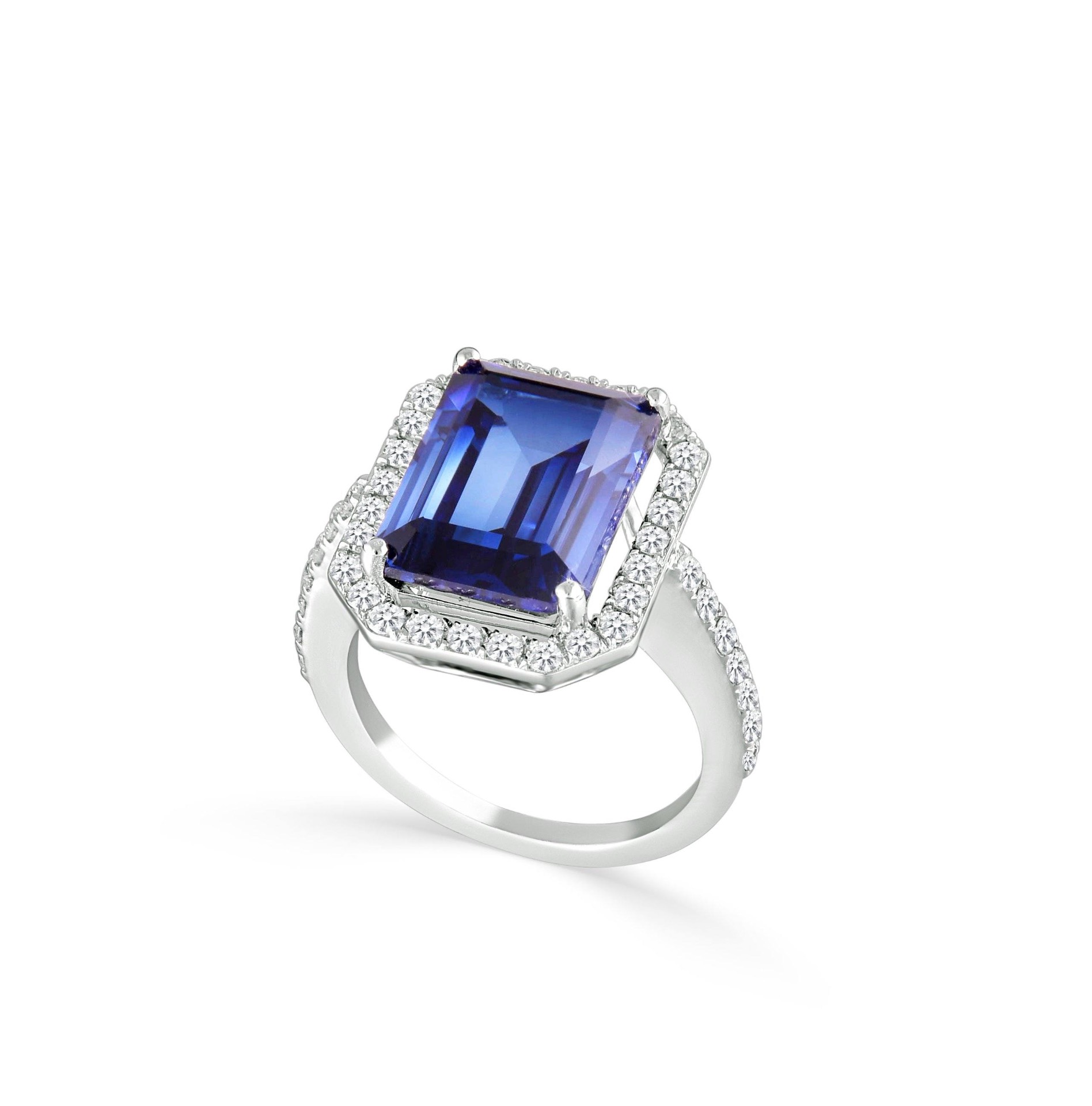 Tanzanite Halo Ring