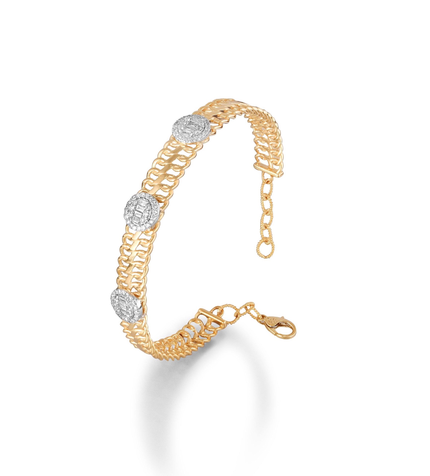 Gold & Diamond Station Bracelet