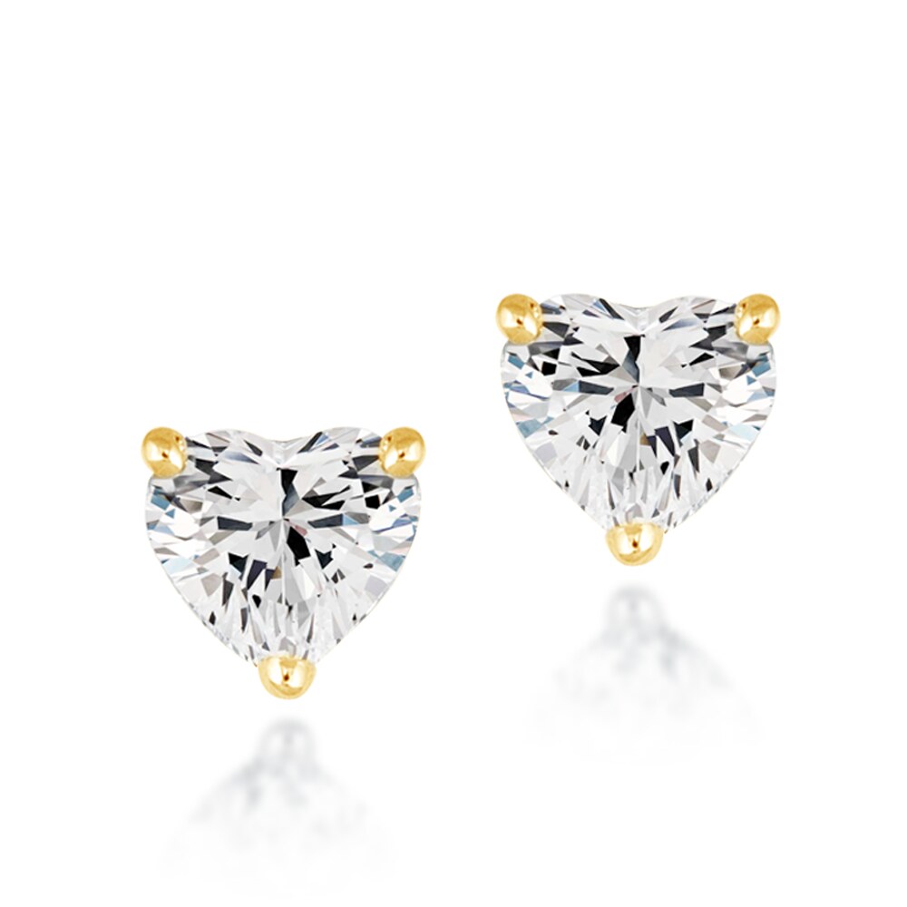 Heart solitaire studs